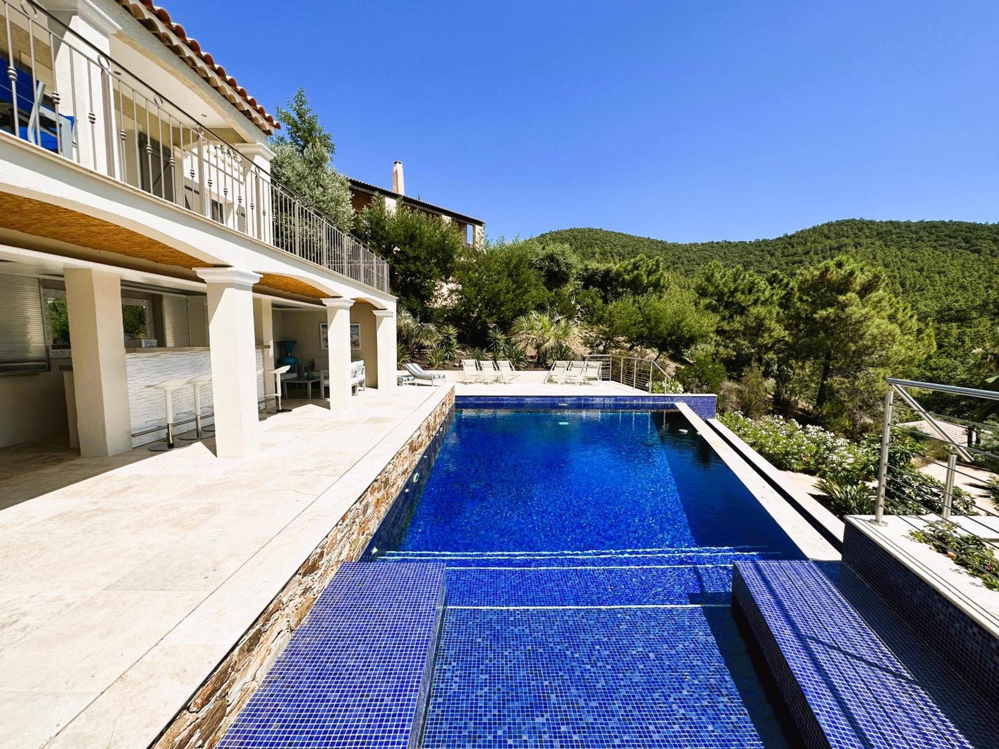 La Mandragora, Belle Villa Pour 6 Personnes Avec Piscine A Debordement Et Vue Mer A La Londe-Les-Maures Kültér fotó