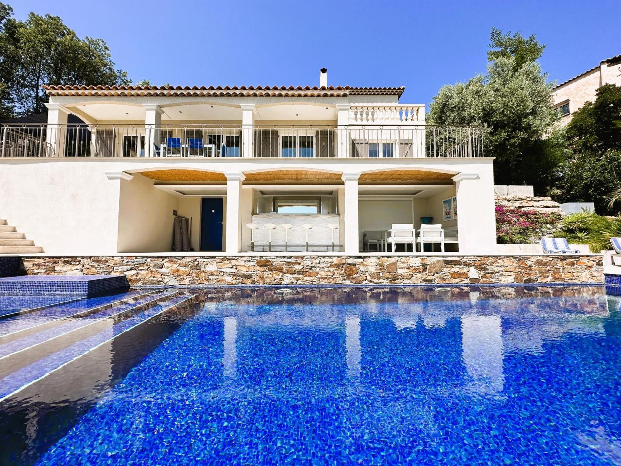 La Mandragora, Belle Villa Pour 6 Personnes Avec Piscine A Debordement Et Vue Mer A La Londe-Les-Maures Kültér fotó